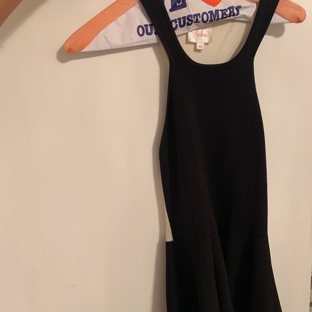 Parker black and white dress